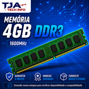 Memória DDR3 4GB 1600MHz PC3-12800 Desktop Computador