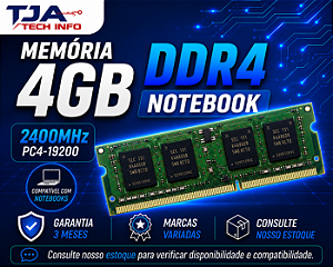 Memória Notebook DDR4 4GB 2400MHz PC4-19200 SO-DIMM