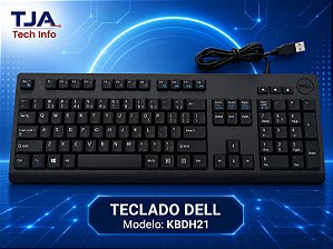 Teclado Dell KB4021 USB ABNT2 Preto Original para Computador