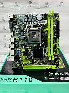 Placa Mãe H110 DDR4 – LGA 1151 | Suporte 6ª até 9ª Geração Intel | HDMI + VGA | ATX