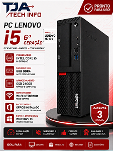 PC Lenovo ThinkCentre M710s Intel Core i5 6ª Geração 8GB DDR4 SSD 240GB Wi-Fi Office
