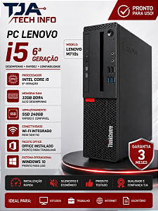 PC Lenovo ThinkCentre M710s Intel Core i5 6ª Geração 32GB DDR4 SSD 240GB Wi-Fi Office
