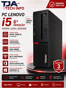 PC Lenovo ThinkCentre M710s Intel Core i5 6ª Geração 32GB DDR4 SSD 480GB Wi-Fi Office