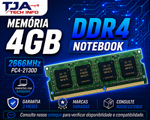 Memória Notebook DDR4 4GB 2666MHz PC4-21300 SO-DIMM