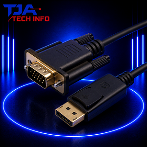 Cabo DisplayPort Macho x VGA Macho – Conversor de Vídeo HD 1,8m | TJA Tech Info