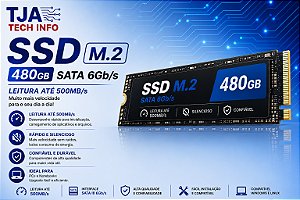 SSD M.2 480GB SATA III 6Gb/s | Leitura até 500MB/s | PC e Notebook