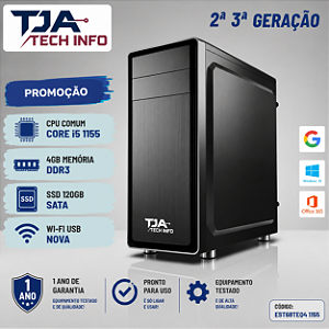 Computador Intel Core i5 4GB DDR3 SSD 120GB Wi-Fi Windows 10 Novo com Nota Fiscal