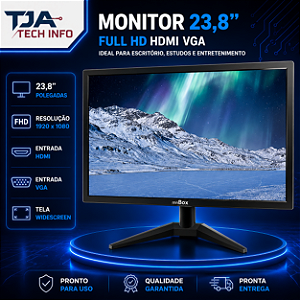Monitor 23.8” Full HD HDMI VGA | Ideal p/ Escritório, Estudos e Entretenimento