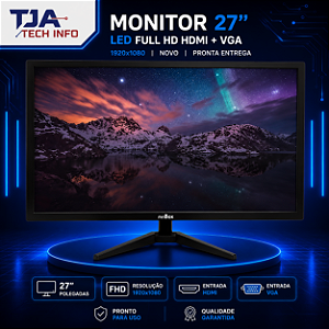 Monitor 27” LED Full HD HDMI + VGA | 1920x1080 | Novo | Pronta Entrega