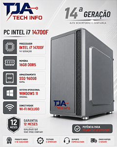 PC Intel i7 14700F 16GB DDR5 SSD 960GB Windows 11 – Potente para Trabalho e Estudos