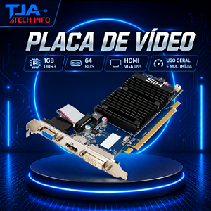 Placa de Vídeo 1GB DDR3 64 Bits HDMI VGA DVI PCI Express