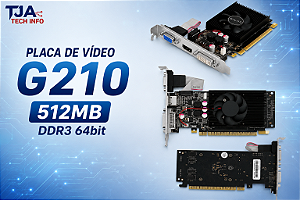 Placa de Vídeo GeForce G210 512MB DDR3 64 Bits – HDMI DVI VGA – Seminova