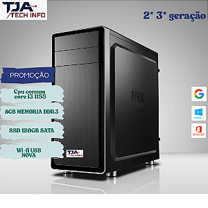 Computador Intel Core i3 2ª/3ª Geração | 8GB DDR3 | SSD 120GB | Wi-Fi | Windows 10 Ativado – TJA Tech Info