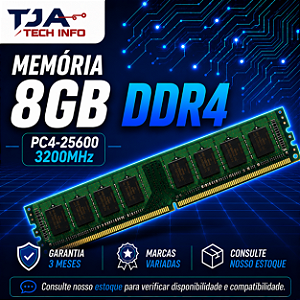 Memória DDR4 8GB 3200MHz PC4-25600 Desktop Computador