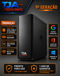 CPU Intel Core i7 9ª Geração 8GB DDR4 SSD 240GB Windows 10 Pro
