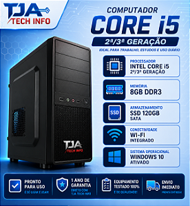 Computador Intel Core i5 2ª/3ª Geração 8GB DDR3 SSD 120GB Wi-Fi Windows 10