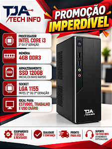 Computador Core i3 2ª/3ª Geração 4 GB DDR3 SSD 120 GB Slim