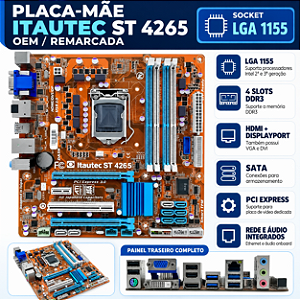 Placa-Mãe Itautec ST 4265 OEM LGA 1155 DDR3 HDMI DisplayPort