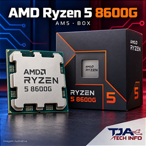 Processador AMD Ryzen 5 8600G AM5 BOX 6 Núcleos 12 Threads com Cooler