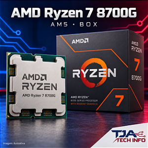 Processador AMD Ryzen 7 8700G AM5 BOX 8 Núcleos 16 Threads com Cooler