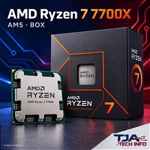 Processador AMD Ryzen 7 7700X AM5 BOX 8 Núcleos 16 Threads Sem Cooler