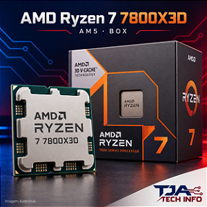 Processador AMD Ryzen 7 7800X3D AM5 BOX 8 Núcleos 16 Threads Sem Cooler