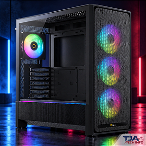 Gabinete Gamer Ocypus Delta C70 ARGB Preto – 4 Ventoinhas