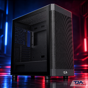 Gabinete Gamer Redragon Aeroflow Preto – Sem Ventoinhas