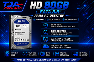 HD 80GB 3.5" SATA para PC 💻 | Semi Novo | 100% Testado | Pronta Entrega 🚚