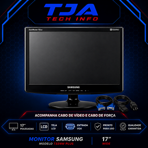 Monitor 17” Wide LCD Semi Novo | VGA + Energia | Multimarcas | Garantia
