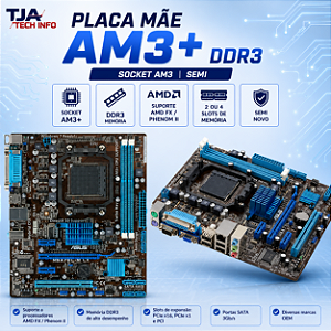 Placa Mãe Socket AM3+ DDR3 – Compatível com AMD FX – Produto Seminovo