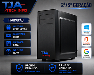 Computador Intel Core i3 8GB DDR3 HD 1TB Wi-Fi Windows 10 Pro