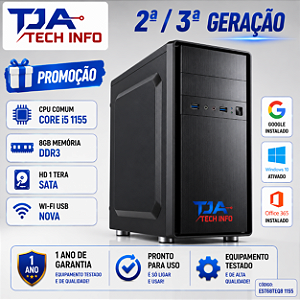 Computador Intel Core i5 2ª/3ª Geração 8GB DDR3 HD 1TB Wi-Fi Windows 10 TJA Tech Info
