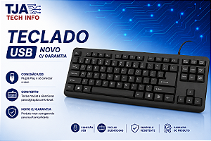 Teclado USB com Fio para PC e Notebook | Padrão ABNT2 | Novo com Garantia