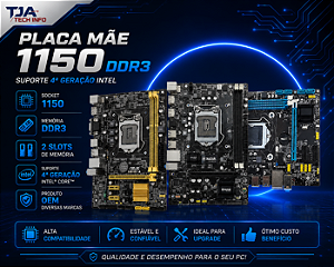 Placa Mãe Socket 1150 DDR3 – Compatível com Intel 4ª Geração – 2 Slots de Memória