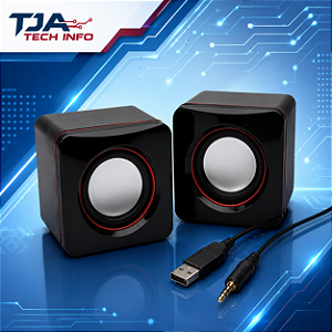 Mini Caixa de Som USB para PC e Notebook – Compacta e Potente | TJA Tech Info