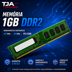 Memória 1GB DDR2 667MHz ou 800MHz PC2-5300 PC2-6400 Desktop Computador