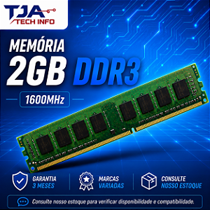 Memória DDR3 2GB 1600MHz PC3-12800 Desktop Computador