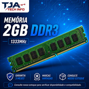 Memória DDR3 2GB 1333MHz PC3-10600 Desktop Computador