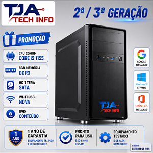 Computador Intel Core i5 2ª/3ª Geração 8GB DDR3 HD 1TB Wi-Fi + DVD