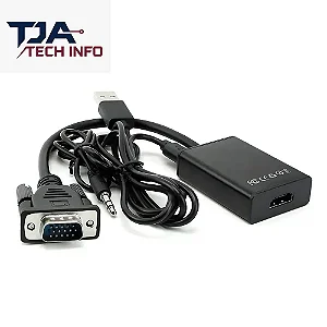 Adaptador Convesor Vga Para Hdmi Com Áudio E Vídeo Full Hd