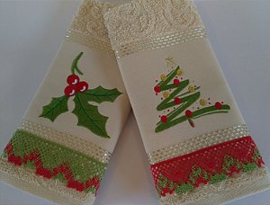 Kit toalha de lavabo Natal