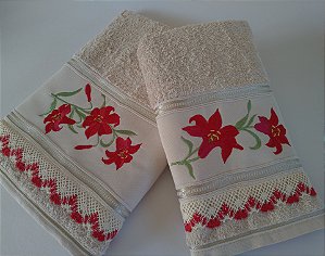 Jogo de toalhas de banho e rosto - 2 peças