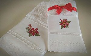 Jogo de toalha de rosto e lavabo Natal