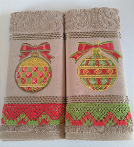 Kit toalha de lavabo Natal