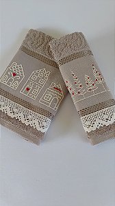 Kit toalhas de lavabo Natal