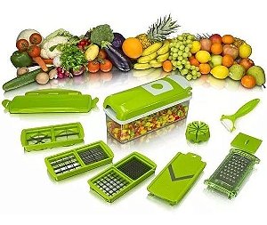 Kit 3 Nicer Dicer Processador Cortado De Alimentos Legumes