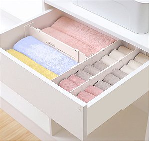 Kit 2 Organizador Divisoria De Gavetas Ajustavel Branco