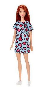 Barbie Ruiva com vestido azul  Ghw48