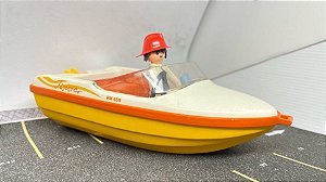 VINTAGE 1988 PLAYMOBIL GEOBRA TWISTER BOAT PM 659 - Sem motor traseiro